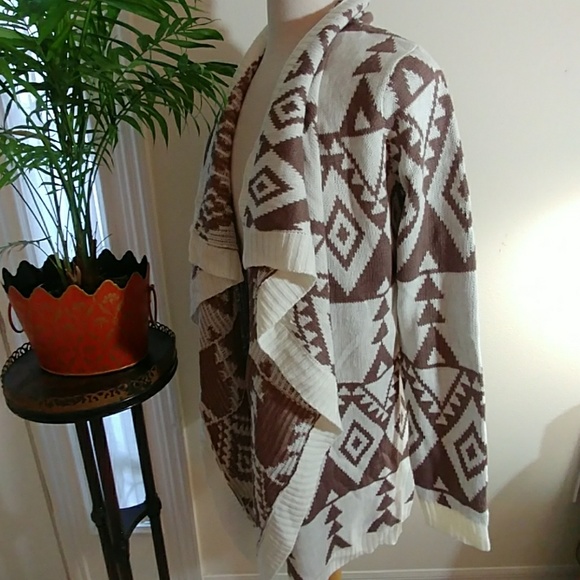 Charlotte Russe Sweaters - Charlotte Russe, Drape front tribal knit cardigan